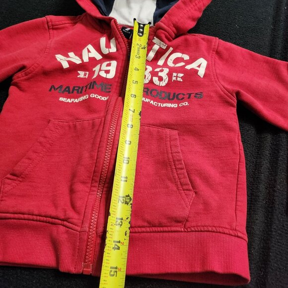 Nautica Boys' Zip-Up Hoodie Sweatshirt‎ Red Size L (7) Cotton & Polyester Blend - Picture 4 of 8